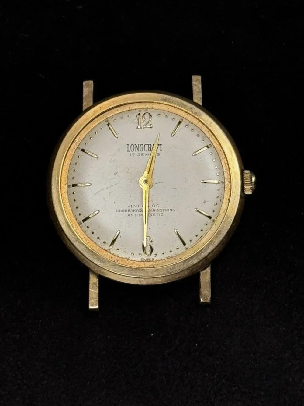 Longcrest 17 Jewel Swiss Incabloc Manual Wind 10K RGP Watch Parts